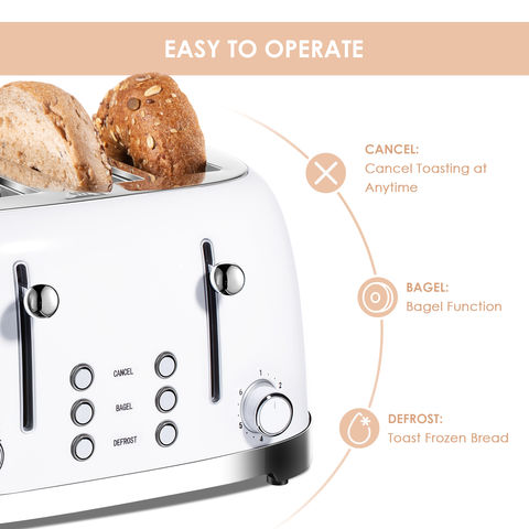 Home Kitchen Appliances 1600 Watt 4 Slice Stainless Steel Pop Up Bread  Toaster