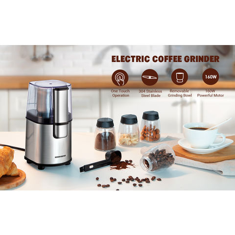 Buy Wholesale China Stainless Steel Coffee Grinder Mill Machine Portable  160w Electric Nuts Spice Coffee Bean Grinder & Electric Coffee Bean Grinder  at USD 11.6