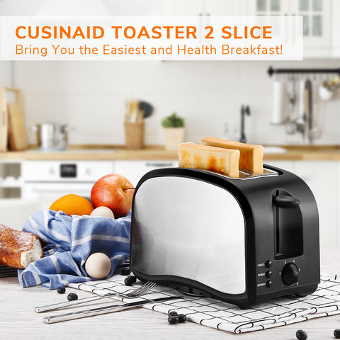 Electric Bread Toaster with 2 Slices Slot Single / Double Sides Automatic  Electric Toaster Maker Breakfast Bread