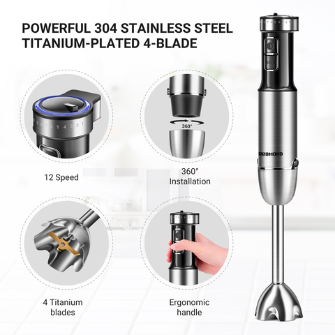 Buy Wholesale China 400w Commercial 5 In 1 With Chopper Hand Held Stick  Blender Juicers Immersion Powerful Blender Stick & Powerful Blender Stick  at USD 17.8