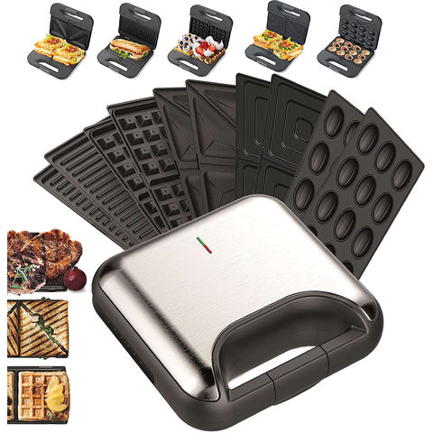 Grille-Pain à Sandwich Électrique en Acier Inoxydable, Machine à Sandwichs, Grill de Presse, Appareil à Sandwichs pour Petit-Déjeuner