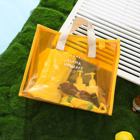 Clear PVC Tote Bag, Trendy Jelly Shoulder Bag, Waterproof Travel Beach Bag  For Holiday