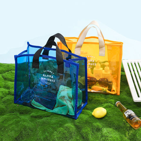 Clear PVC Tote Bag, Trendy Jelly Shoulder Bag, Waterproof Travel Beach Bag  For Holiday