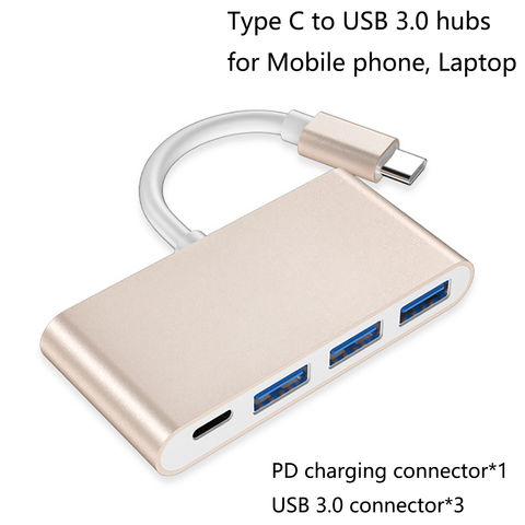 4 Port USB C Hub to USB-A 5Gbps - PD - USB-C Hubs, USB Hubs