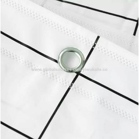 Cortinas de ducha modernas a cuadros blancos y negros, cortina de partición impermeable engrosada PEVA para baño al por mayor