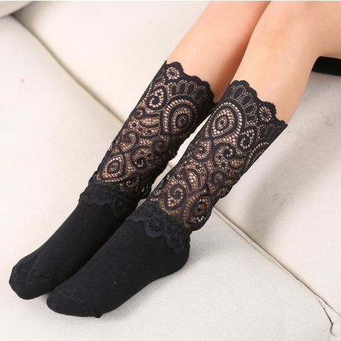 Women;s Pearl Lace Socks, Women;s Breathable Cotton Invisible