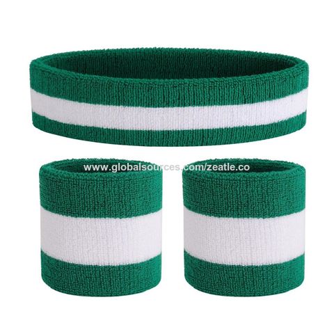 Lot De 4 Bracelets De Sport En Coton - 2 Paires Gris Et Blanc, Absorbants, Pour Tennis, Gym, Course