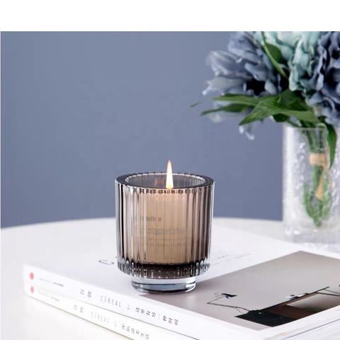 China Wholesale Straight Side Customized Clear Glass Candle Jar