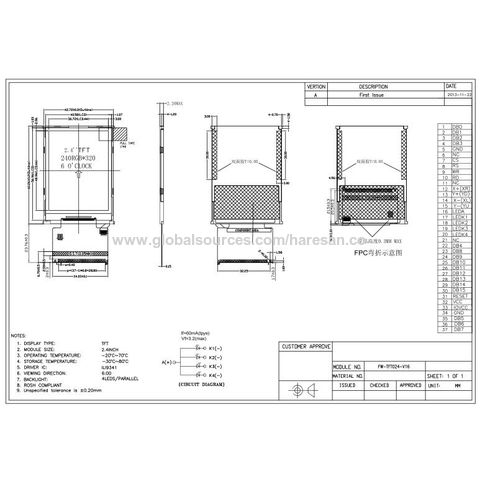 Module de montre intelligente d'approvisionnement d'usine, écran TFT 1,54 pouce 240x240, écran tactile capacitif IPS