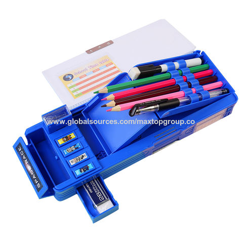 Buy Wholesale China Manufacturer Wholesale Blue Trendy Small Pencil Case  With Compartments For Kids Custom High Quality & Pencil Case at USD 1.56