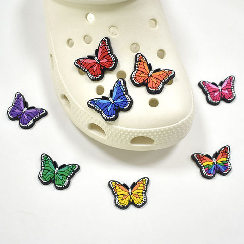 Butterfly Letter Croc Charms - Pink Letter Croc Charms - Letter Shoe Charms - Shoe Clips