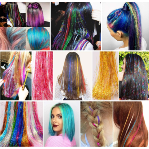 Glitter Hair Extensions Sparkling Shiny Hair Tensile for Women - China Hair  Wigs and Hair Extensions price