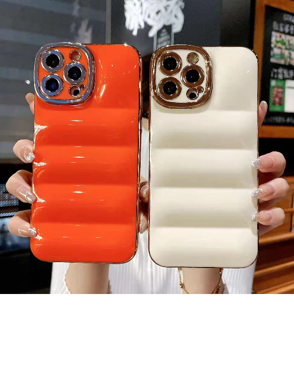 iPhone Luxury Brand Puffer Leather Phone Case Cover