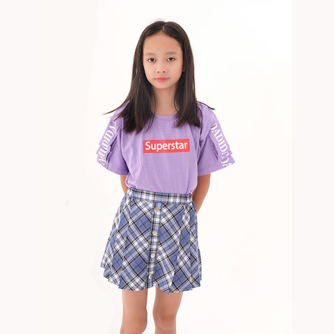Moda twd plaid culotte plisado nuevo pantalón culotte ropa para niños medio culotte