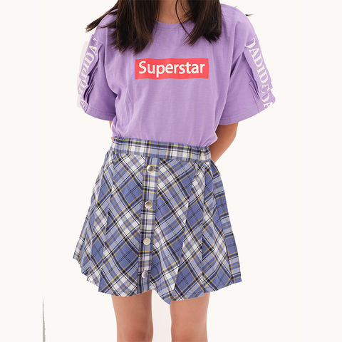 Moda twd plaid culotte plisado nuevo pantalón culotte ropa para niños medio culotte