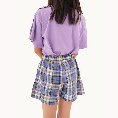Moda twd plaid culotte plisado nuevo pantalón culotte ropa para niños medio culotte