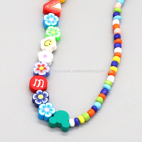 Wholesale DIY Candy Color Beaded Necklace Mobile Strap Lanyard