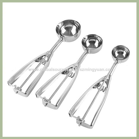 Cookie Scoop Set Professional Heavy Duty Fruit Muffin Cookie Scooper  Stainless Steel Ice Cream Scoops Set of 3 with Trigger
