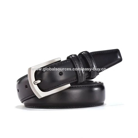 Cinturones de cuero PU para hombre, hebilla de aleación, cinturón de moda casual, personalización OEM