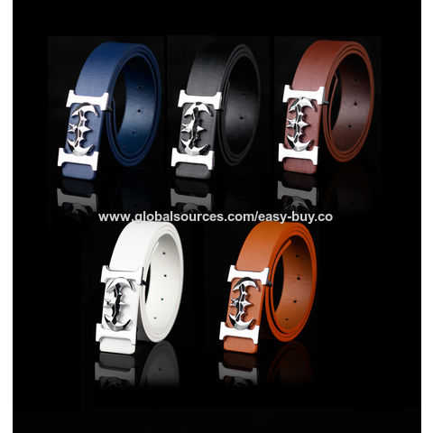 Cinturones de cuero PU para hombre, hebilla de aleación, cinturón de moda casual, personalización OEM