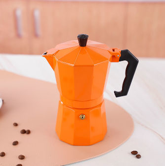 Italian Moka Pot 3 Cup Stovetop Aluminum Espresso Maker - Orange