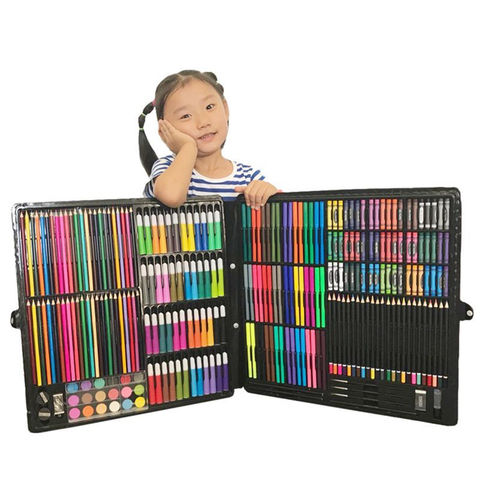 180 Pieces Drawing Art Box with Oil Pastels Crayons Colored