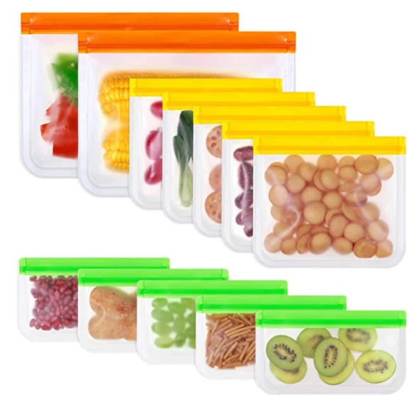 Silicone Food fresh bag fruit meat milk storage containers refrigerator bag  zip