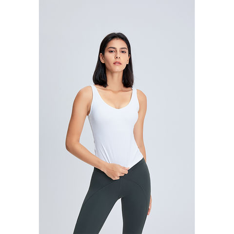 Buy Wholesale China V-neck Long Yoga Vest, U-shaped Beautiful Back,  Skin-friendly, Nude, Slim And Slim Yoga Clothes & Yoga Clothes at USD 9.2