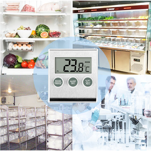 Refrigerator Fridge Thermometer Digital Freezer Room Thermometer  Waterproof, Max/Min Record Function with Large LCD Display