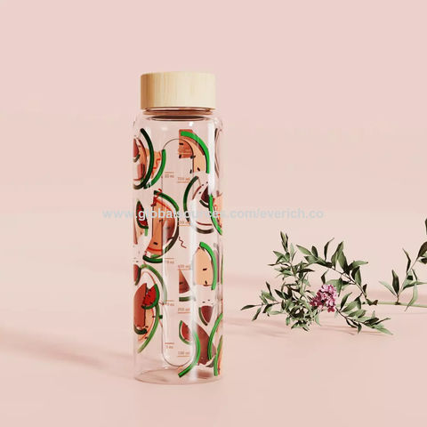 Buy Wholesale China 16oz Colorful Cute Reusable Glass Water Bottle With  Straw & Straw Water Bottle at USD 0.3