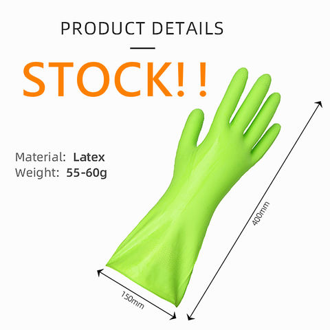 Gants de vaisselle en latex de caoutchouc élastique imperméable