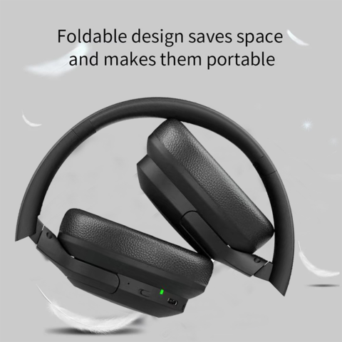 Bluetooth Headphones Over Ear, P [Bass-Mode Button] Wireless Headphones,  Foldable Hi-Fi Stereo, Soft Memory Foam Earmuffs, Metal Extendable Sides,  Headset with Microphone for Phone/PC/TV 