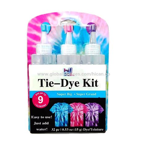 Kit de teñido de corbata para niños de 3 colores, juego de teñido para adultos de un solo paso, pintura artística de teñido de tela para juguetes DIY