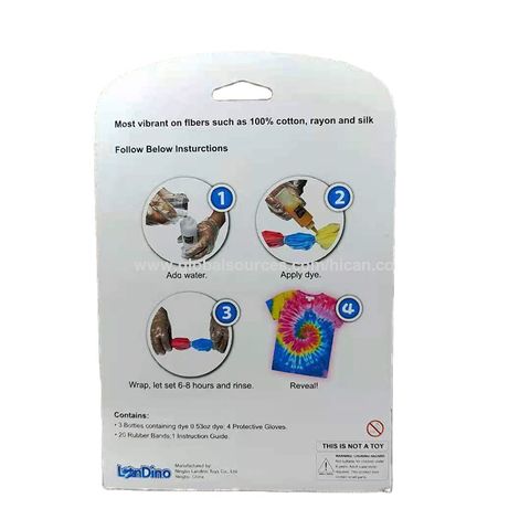 Kit de teñido de corbata para niños de 3 colores, juego de teñido para adultos de un solo paso, pintura artística de teñido de tela para juguetes DIY