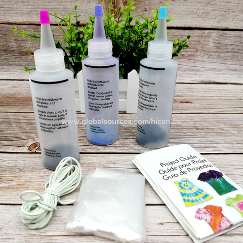 Kit de teñido de corbata para niños de 3 colores, juego de teñido para adultos de un solo paso, pintura artística de teñido de tela para juguetes DIY