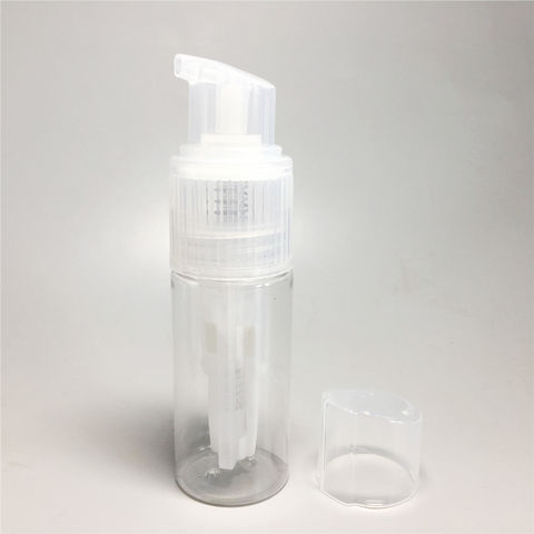 Botella de polvo bomba de polvo 60 ml vacío plástico negro champú pelo fibra polvo botella