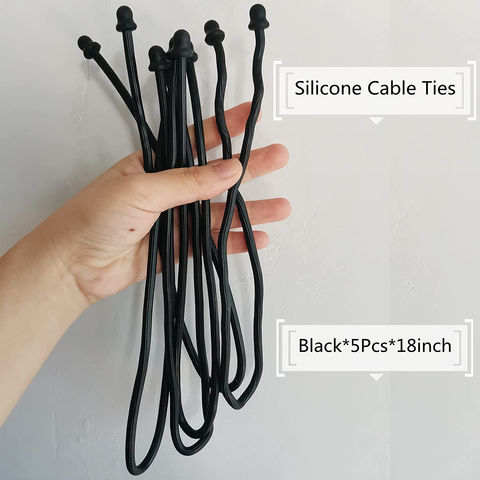 12-inch Silicone Cable Tie, Steel-core Twist Ties, Reusable Rubber