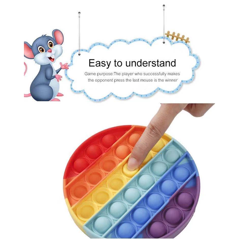 Rainbow Push Bubble Animal Brinquedos, Squeeze Stress Reliever