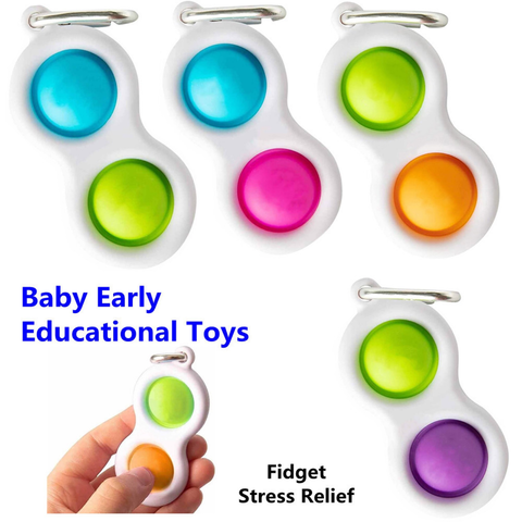 Push Rainbow New Silicone Sensory Fidget Toy Pop Bubble Stress Relief