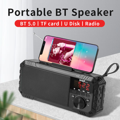 Multi-functional FM Radio Portable Bluetooth Speaker with LED Display  Flashlight Support U Disk TF Card