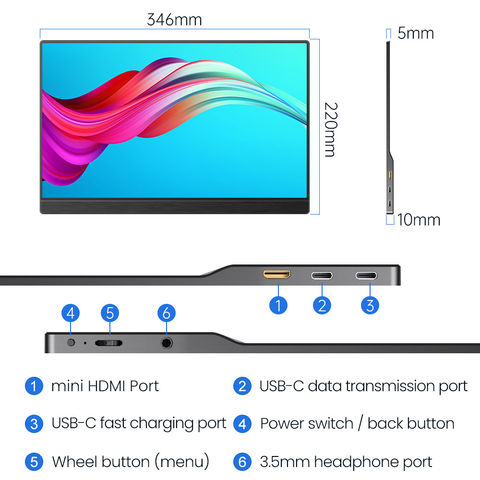 Achetez en gros Moniteur Portable Ips Sans Fil 15 Pouces Moniteur De Jeu  Hdr Hdmi Type C Moniteur D'ordinateur Portable Chine et écran Tactile Hdmi  Moniteur Portable à 93 USD