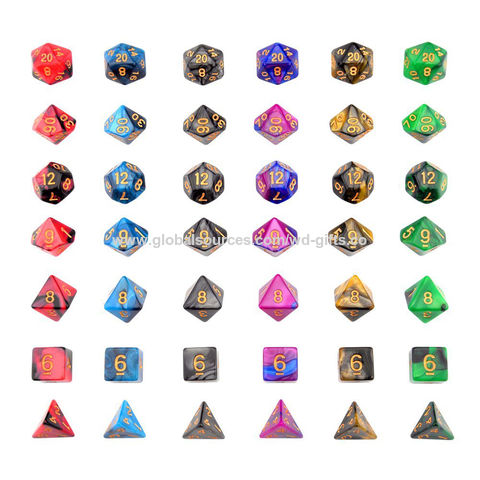 Juego de dados de doble color, dados de juego poliédricos de 7 unids/set para juegos de rol D20 D8 D6 dados