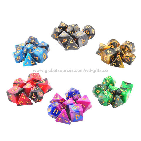 Juego de dados de doble color, dados de juego poliédricos de 7 unids/set para juegos de rol D20 D8 D6 dados