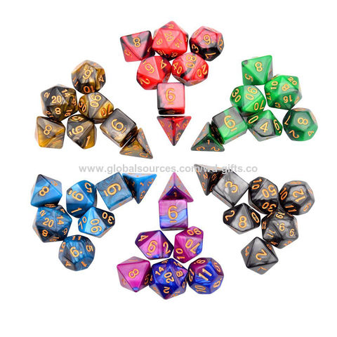Juego de dados de doble color, dados de juego poliédricos de 7 unids/set para juegos de rol D20 D8 D6 dados