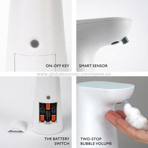 Dispensador de jabón automático inteligente para manos espumosas,  dispensador de jabón de espuma sin contacto, dispensador de jabón de espuma