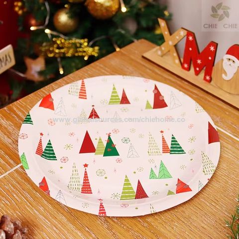 Buy Wholesale China Christmas Paper Plate Disposable Christmas Party Plates  Dinnerware & Paper Plates at USD 0.02