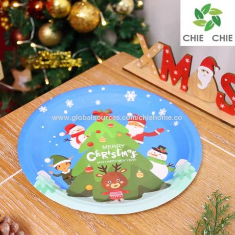 Buy Wholesale China Christmas Paper Plate Disposable Christmas Party Plates  Dinnerware & Paper Plates at USD 0.02