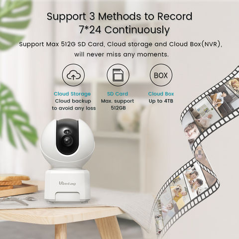 Caméra 2K 3MP Wifi Surveillance vidéo à domicile Protection de sécurité IP  Moniteur bébé intérieur Webcam sans fil AI Suivi Vision nocturne