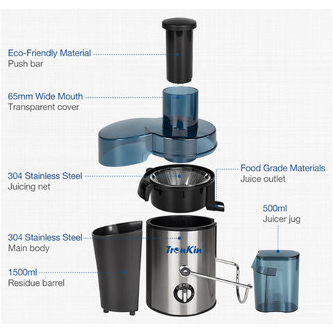 Exprimidor De Frutas Verduras Extractor 500W Maquina Centrífuga