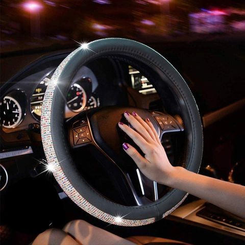 15 Inch Sparkly Diamond Bling Steering Wheel Cover for Women Rhinestone  Colorful Crystal Velvet Anti-Slip Wheel Protector - China Crystal Steering  Cover and Bling Bling Wheel Cover